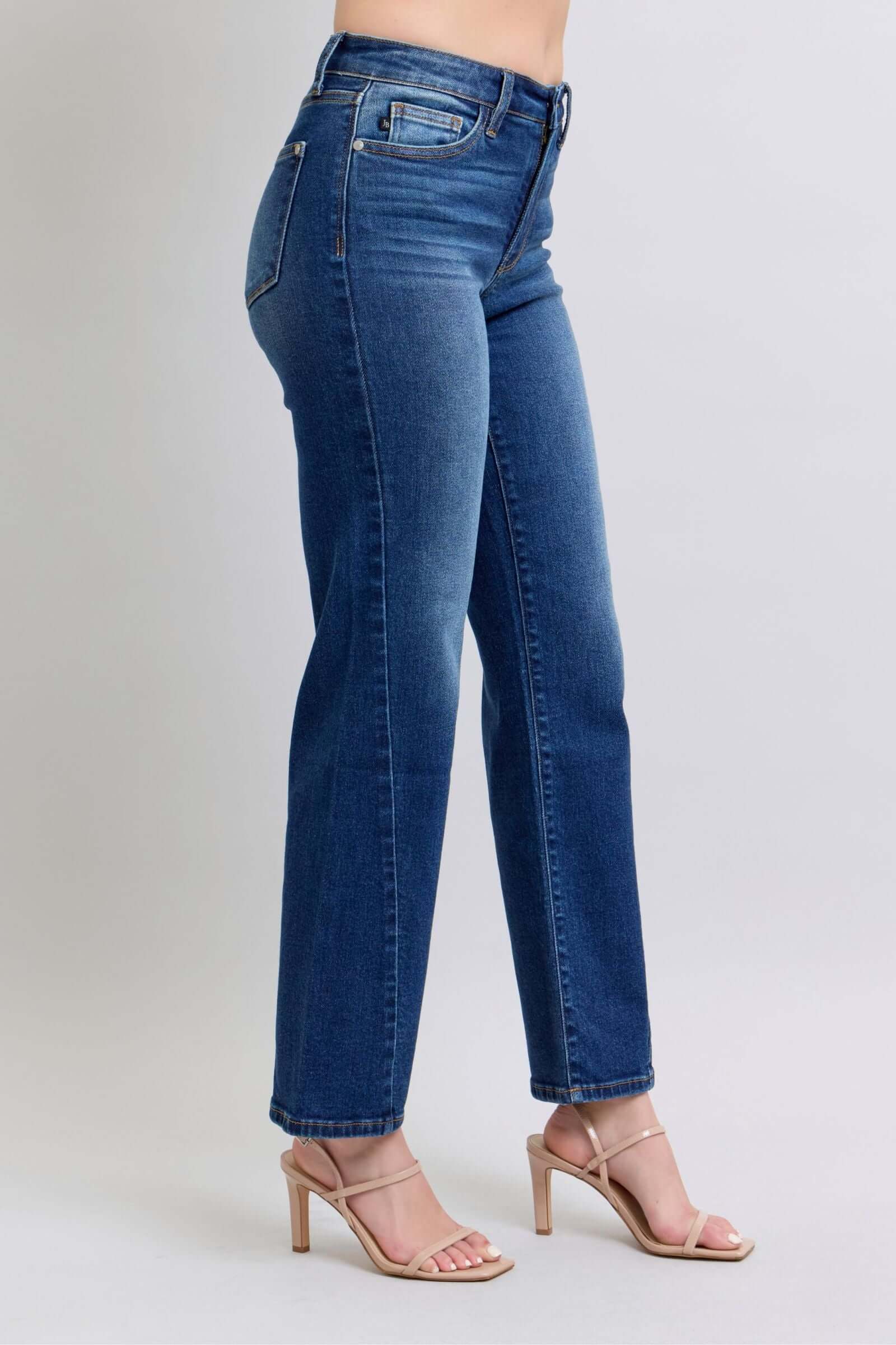 Judy Blue Mid Rise "SideLine" Straight Leg