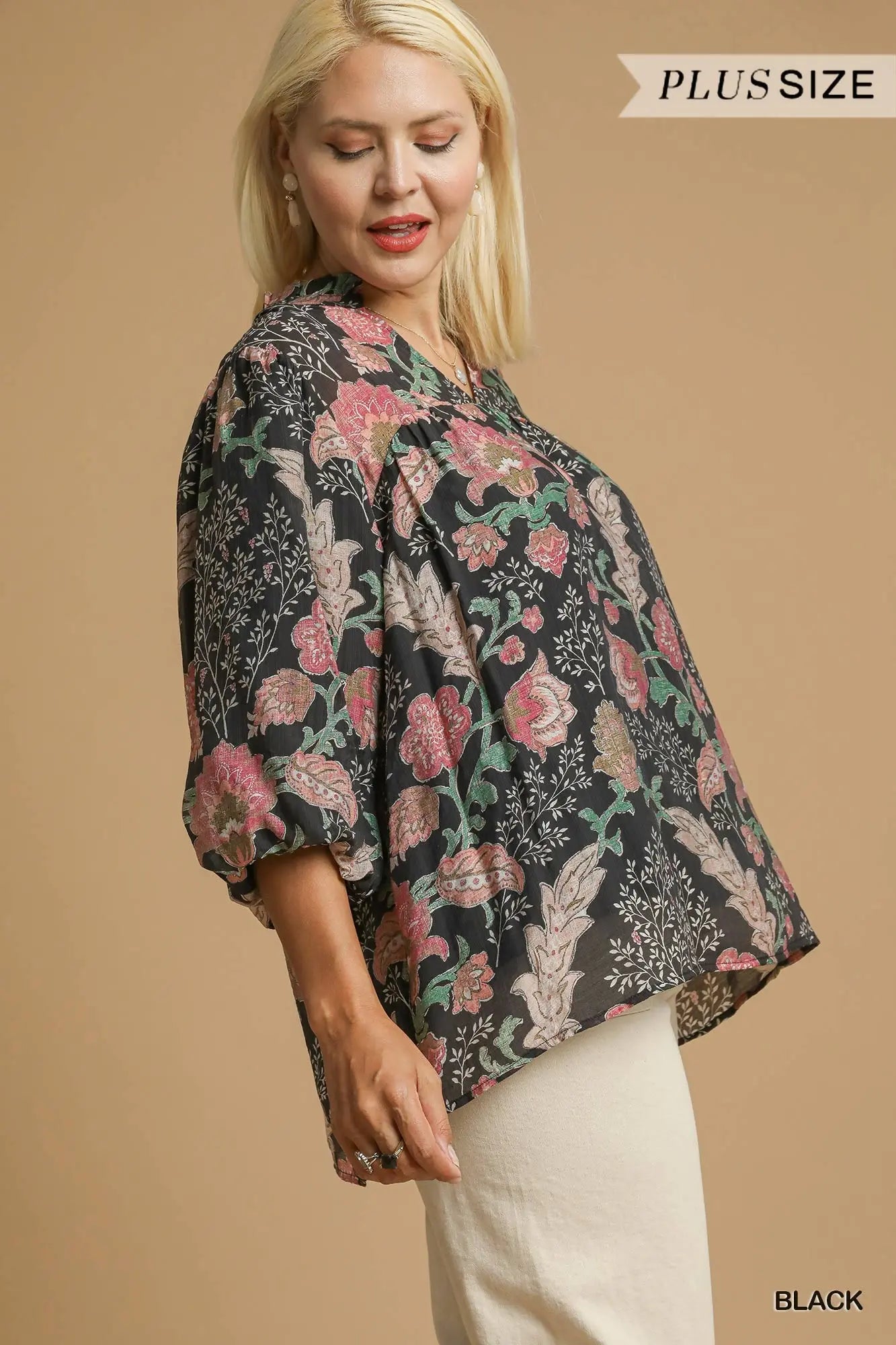 Boho Blouse w/ Ruffle Collar
