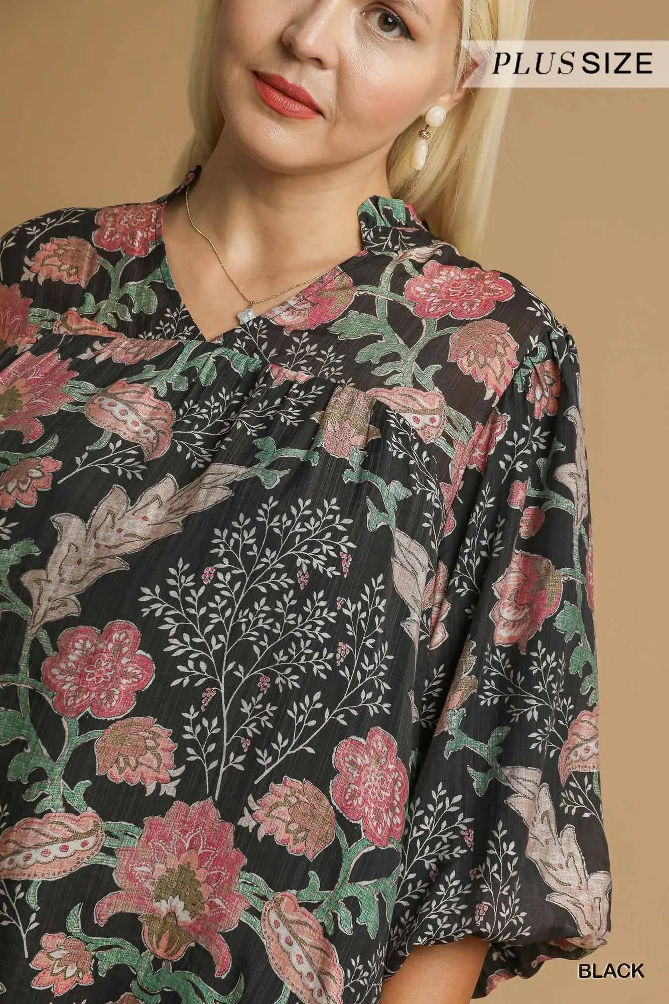 Boho Blouse w/ Ruffle Collar