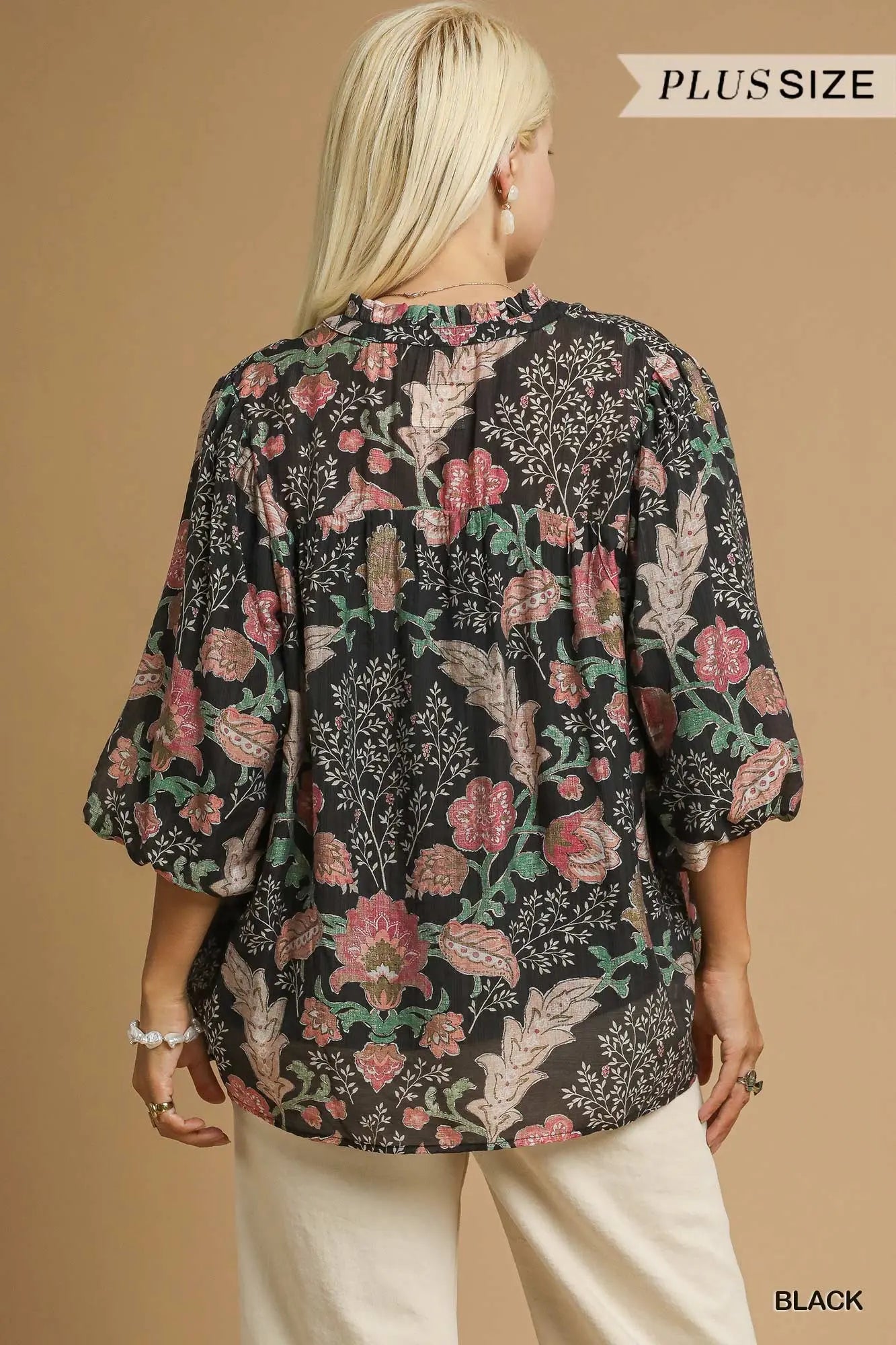 Boho Blouse w/ Ruffle Collar