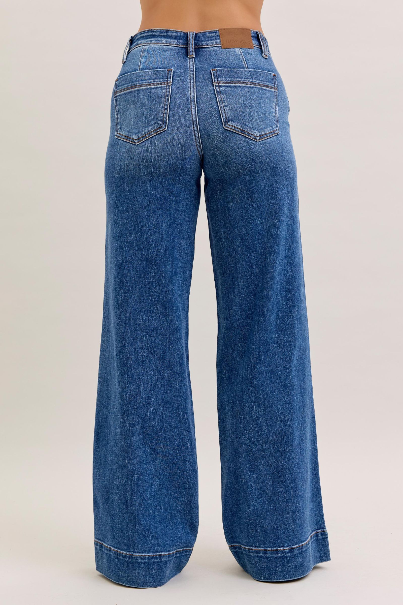 Mid Rise Wide Leg Trouser