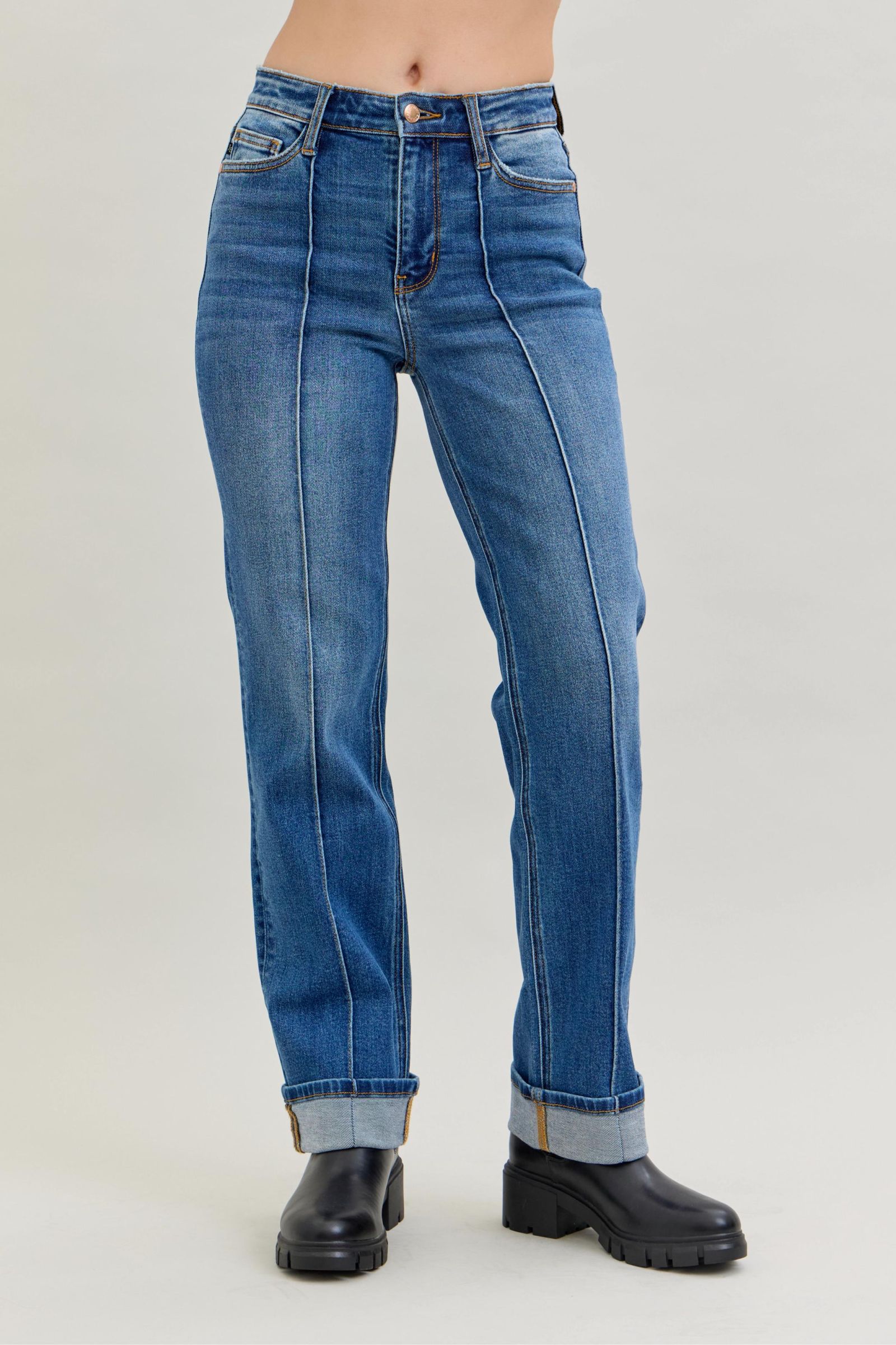 Judy Blue "Knox" HW Cuffed Straight