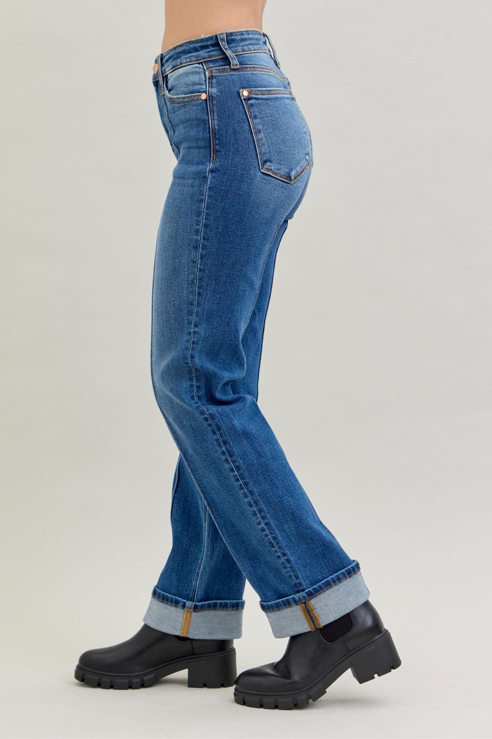 Judy Blue "Knox" HW Cuffed Straight