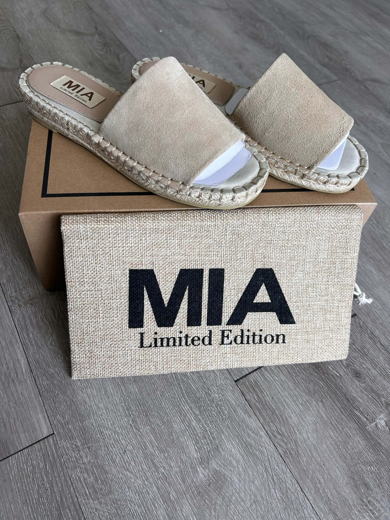 Beige suede sandal