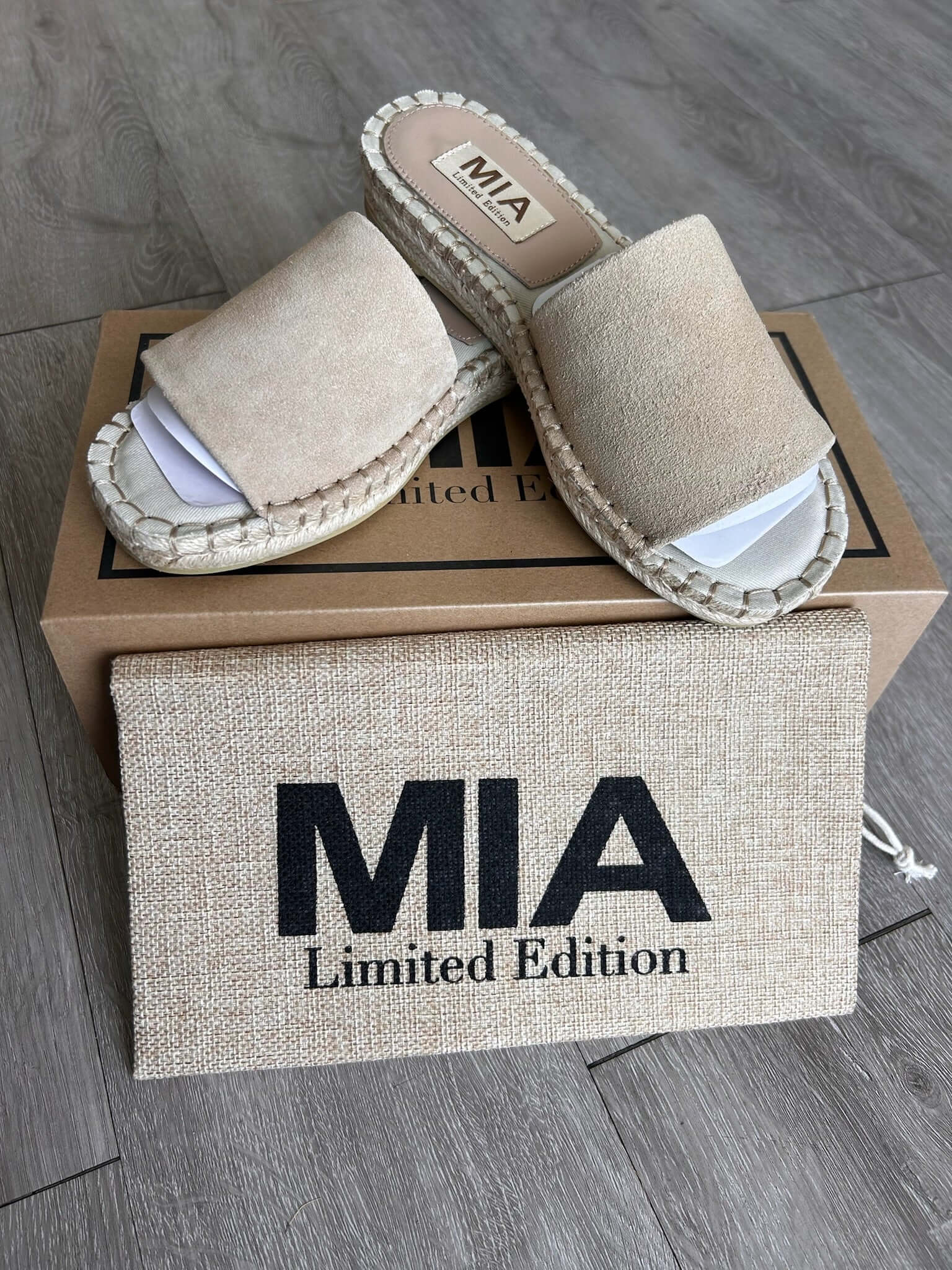 Beige suede sandal