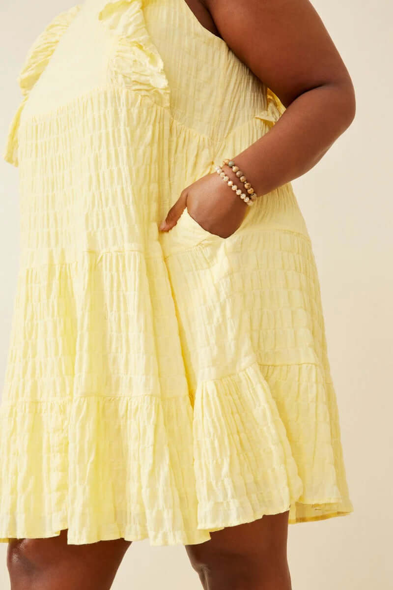 Shadow Texture Exaggerated Ruffle Dress