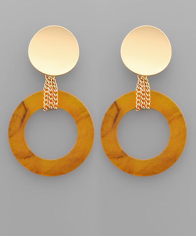 Acrylic Circle Chain Earrings