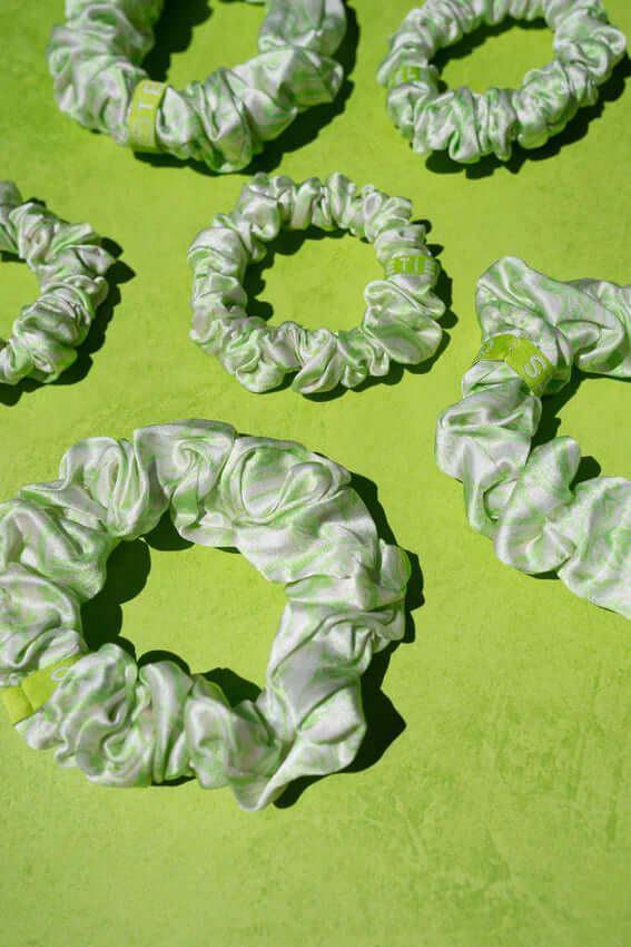 Teleties Silk Scrunchies Green