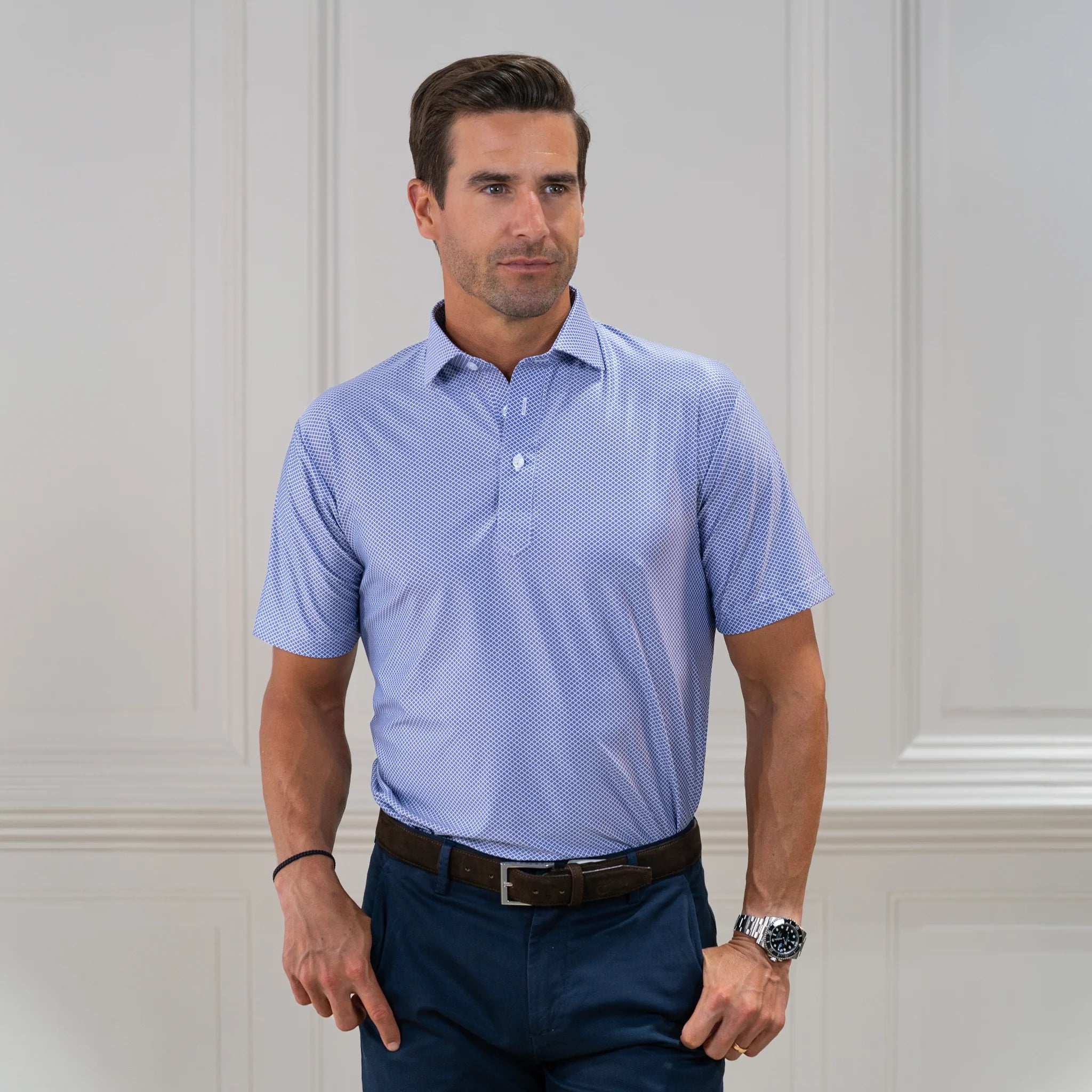 Featherweight Flex Polo-Congressional Navy