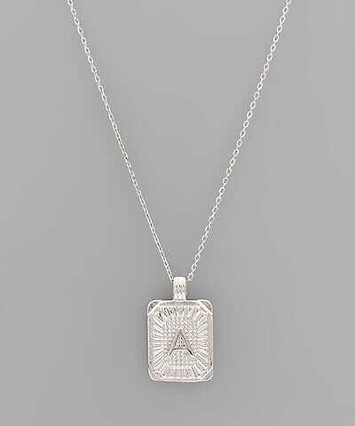 Initial Necklace Silver A