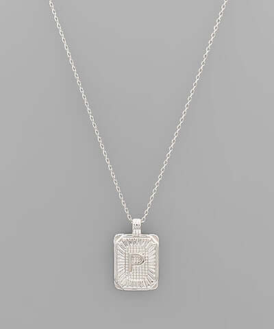 Initial Necklace Silver P