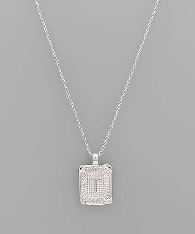 Initial Necklace Silver T