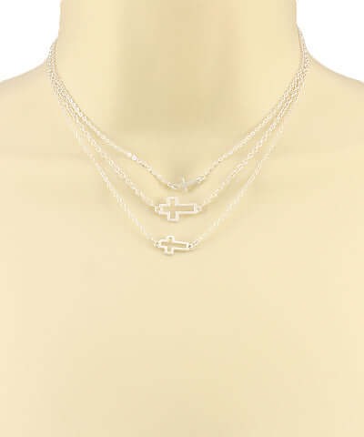 Cross Pendent Trio Chocker Set