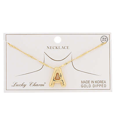 Gold A Balloon Initial Pendant Necklace