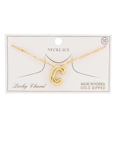 Gold C Balloon Initial Pendant Necklace