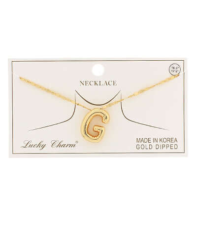 Gold G Balloon Initial Pendant Necklace
