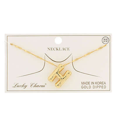 Gold H Balloon Initial Pendant Necklace