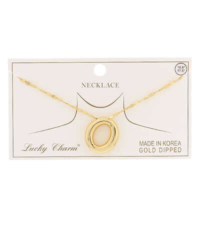 Gold O Balloon Initial Pendant Necklace