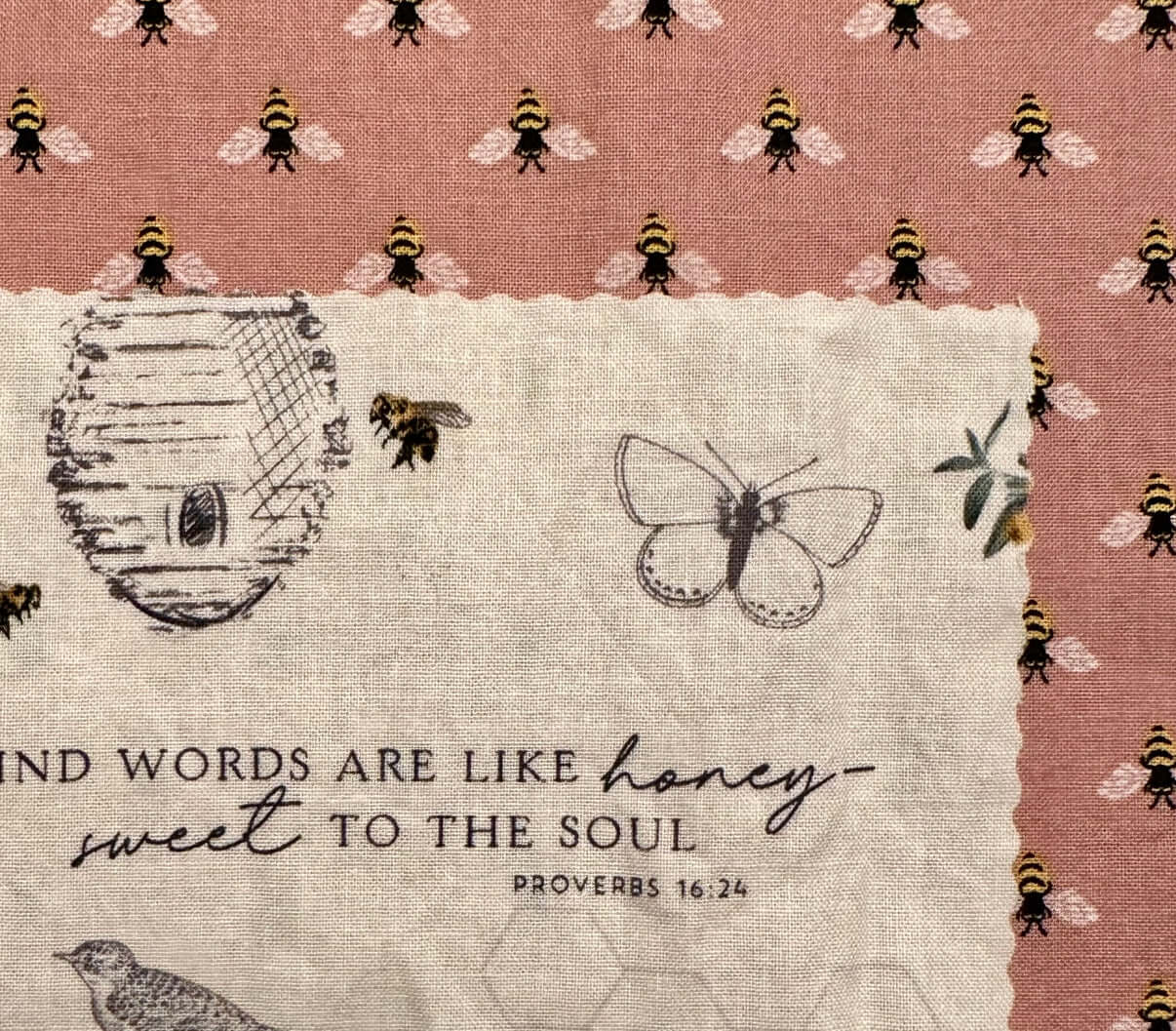 Beeswax Wrap Pink Bee