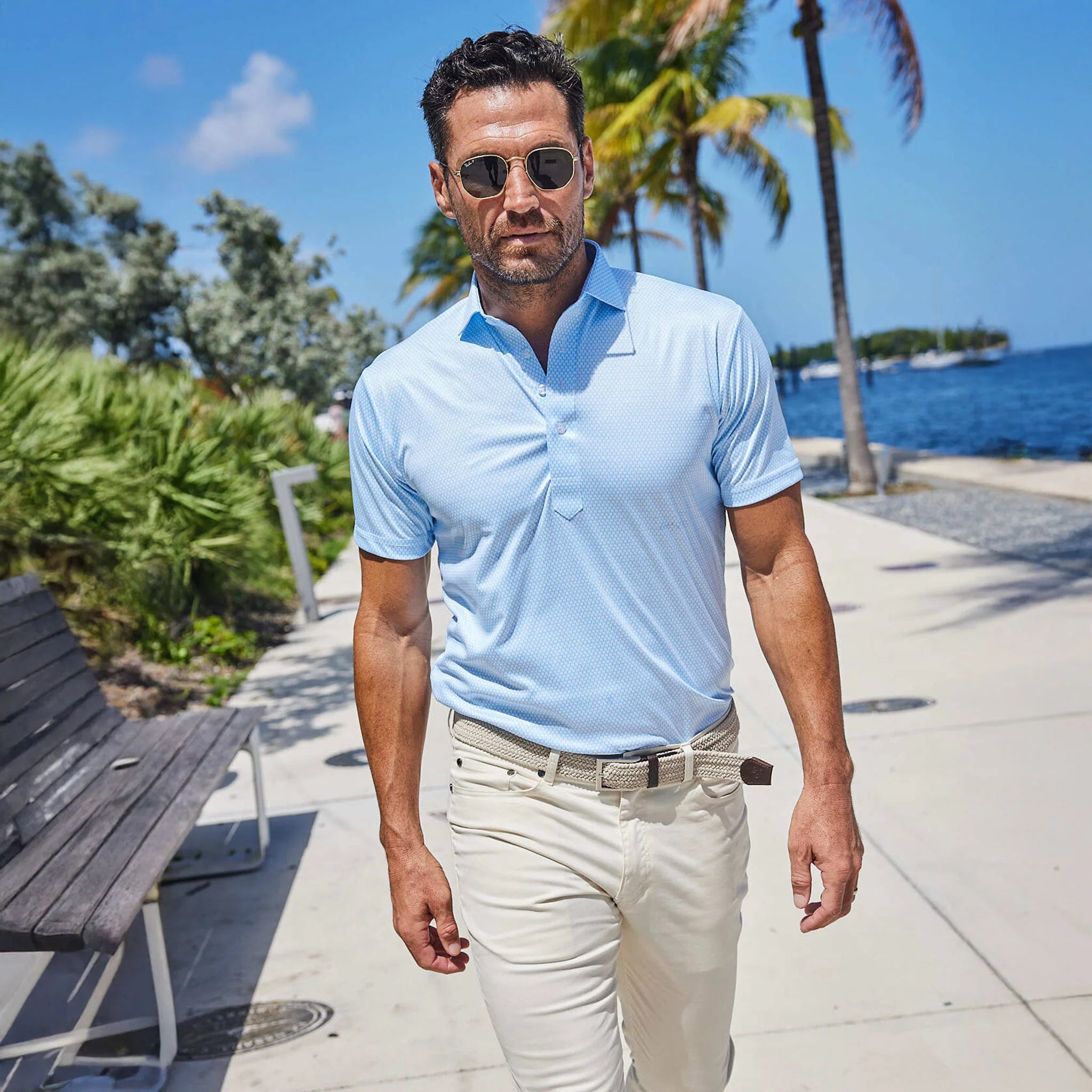 Collars & Co. Semi-Spread Collar Polo Vantage Sky Blue