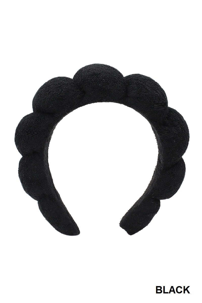 Black Spa Terry Towel Hair Headband