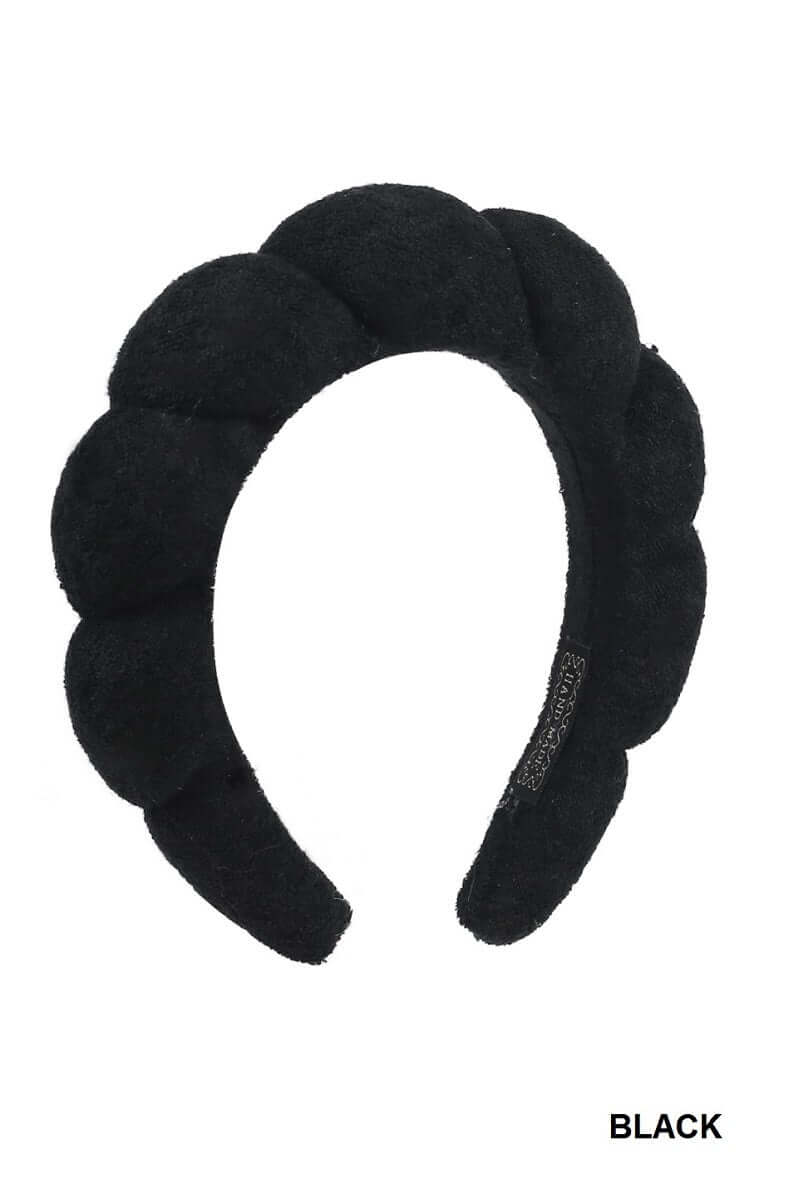 Black Spa Terry Towel Hair Headband