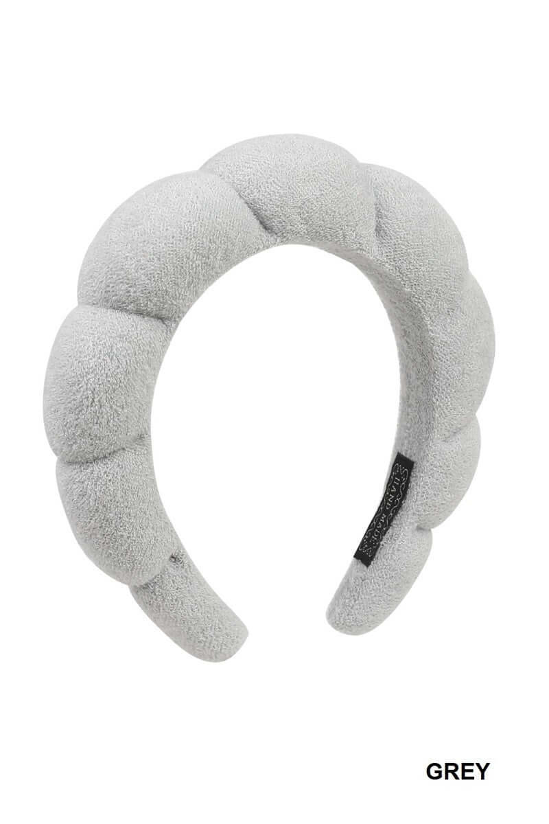 Grey Spa Terry Towel Hair Headband