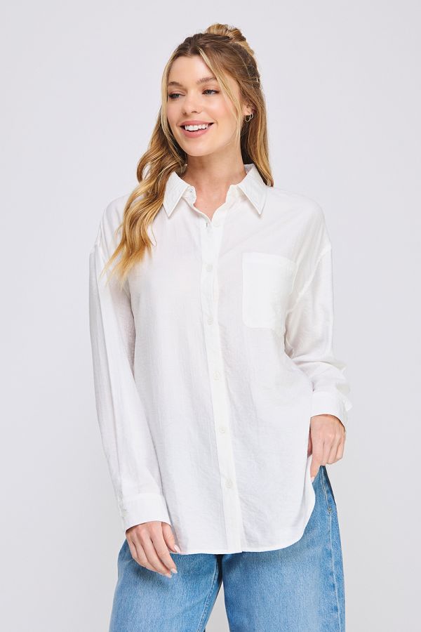 Ophelia Draped Button-Up Shirt