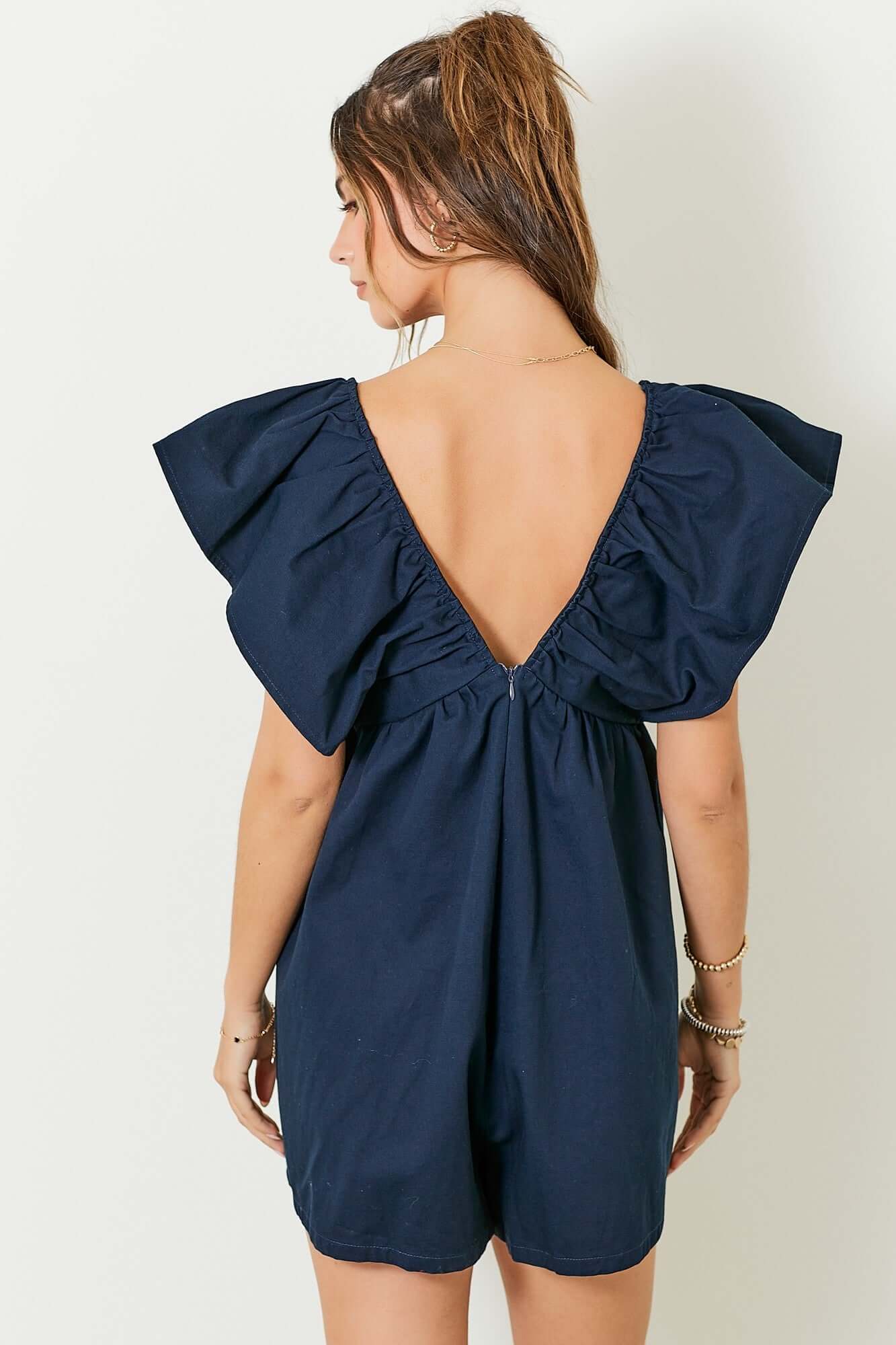 Ruffle Sleeve Romper