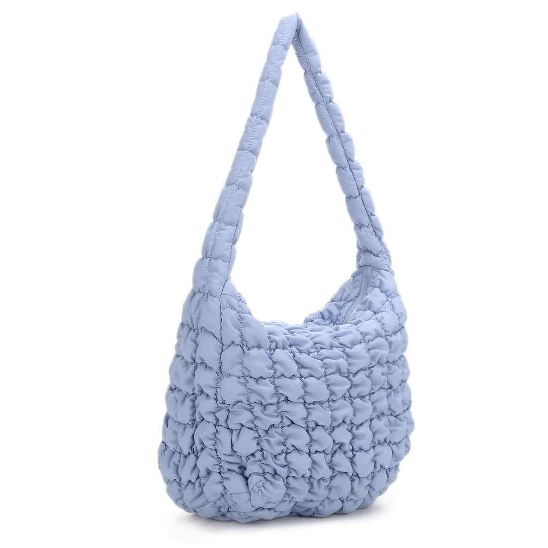 Sky Blue Quilted Puffer Bag