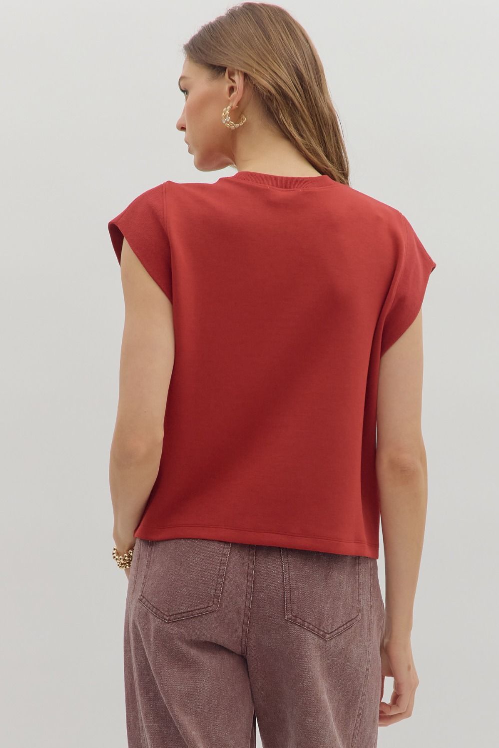Auburn Cap Sleeve Knit Top