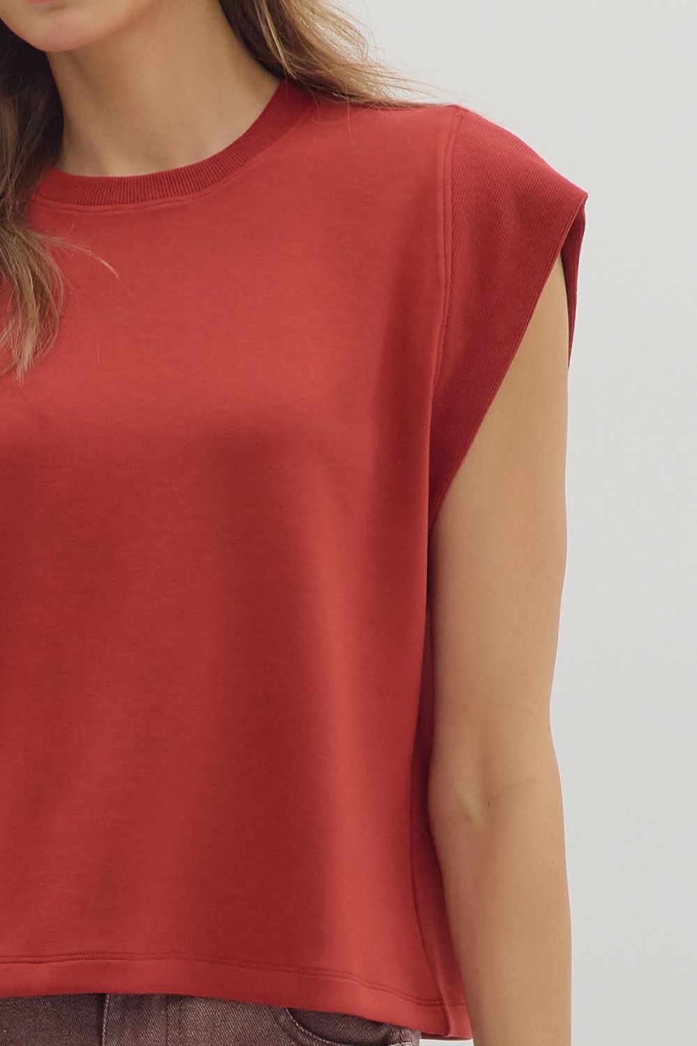 Auburn Cap Sleeve Knit Top