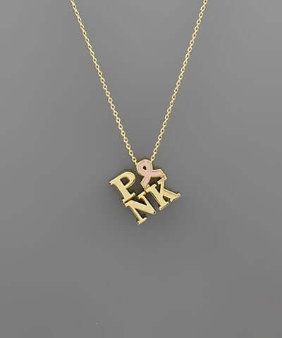 Pink Ribbon Necklace