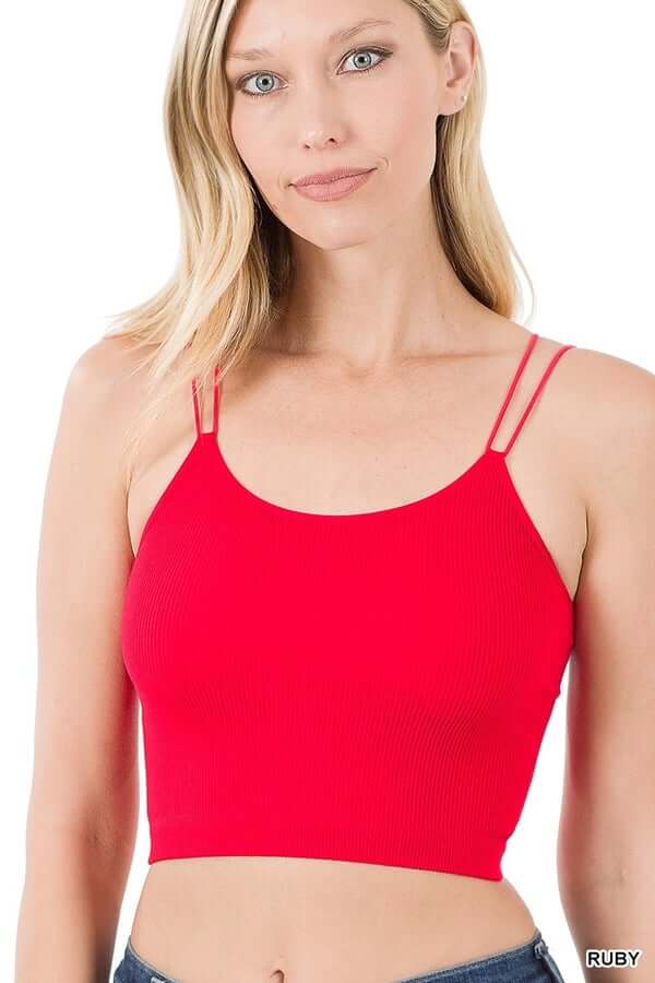 Jada Ribbed Brami Red