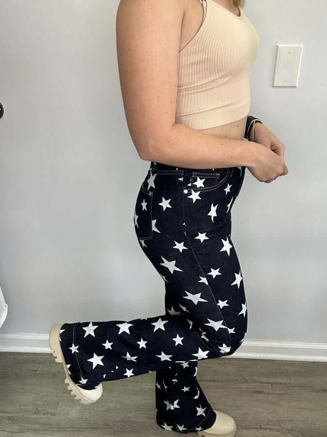 Judy Blue "All Over Star" High Waist Flare