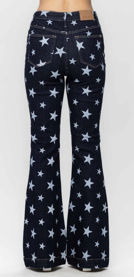 Judy Blue "All Over Star" High Waist Flare