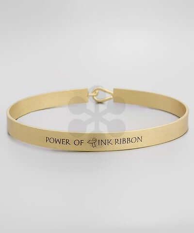 Power Of Pink Ribbon Bangle Gold