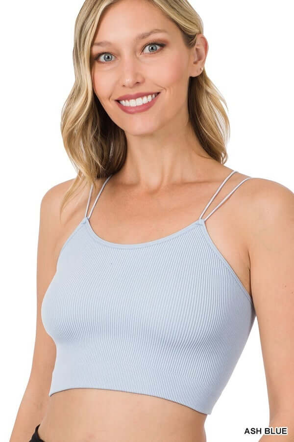 Jada Ribbed Brami Ash Blue