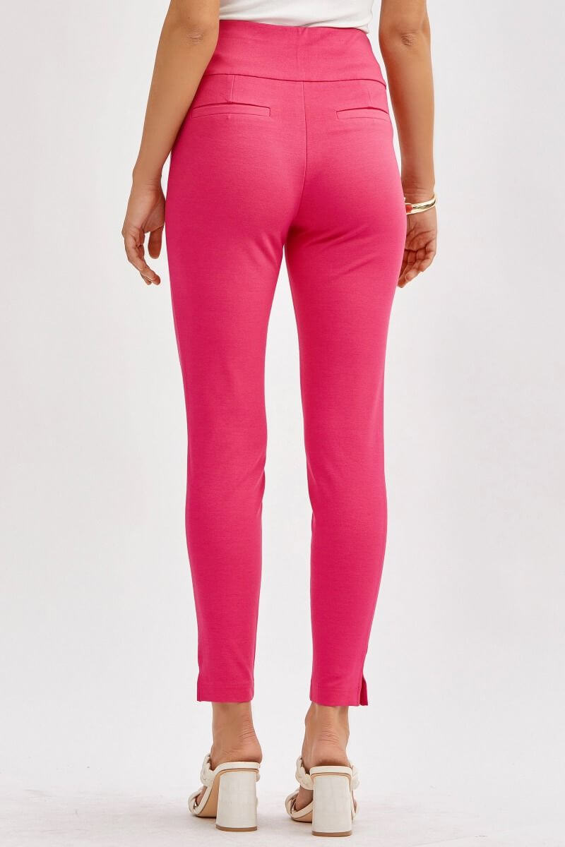 Magic High Waisted Knit Pants Pink Skinny
