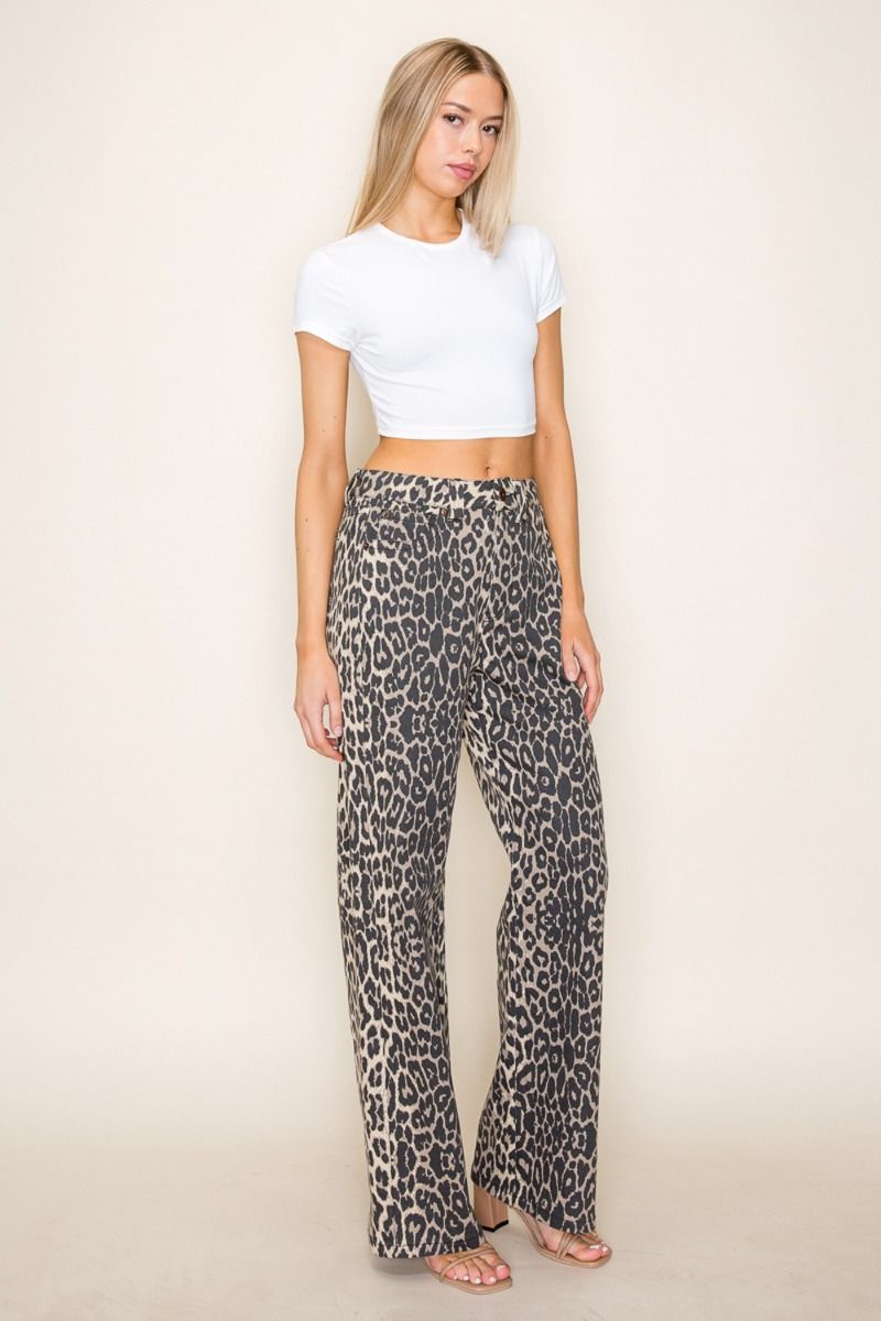 Leopard print trouser pant