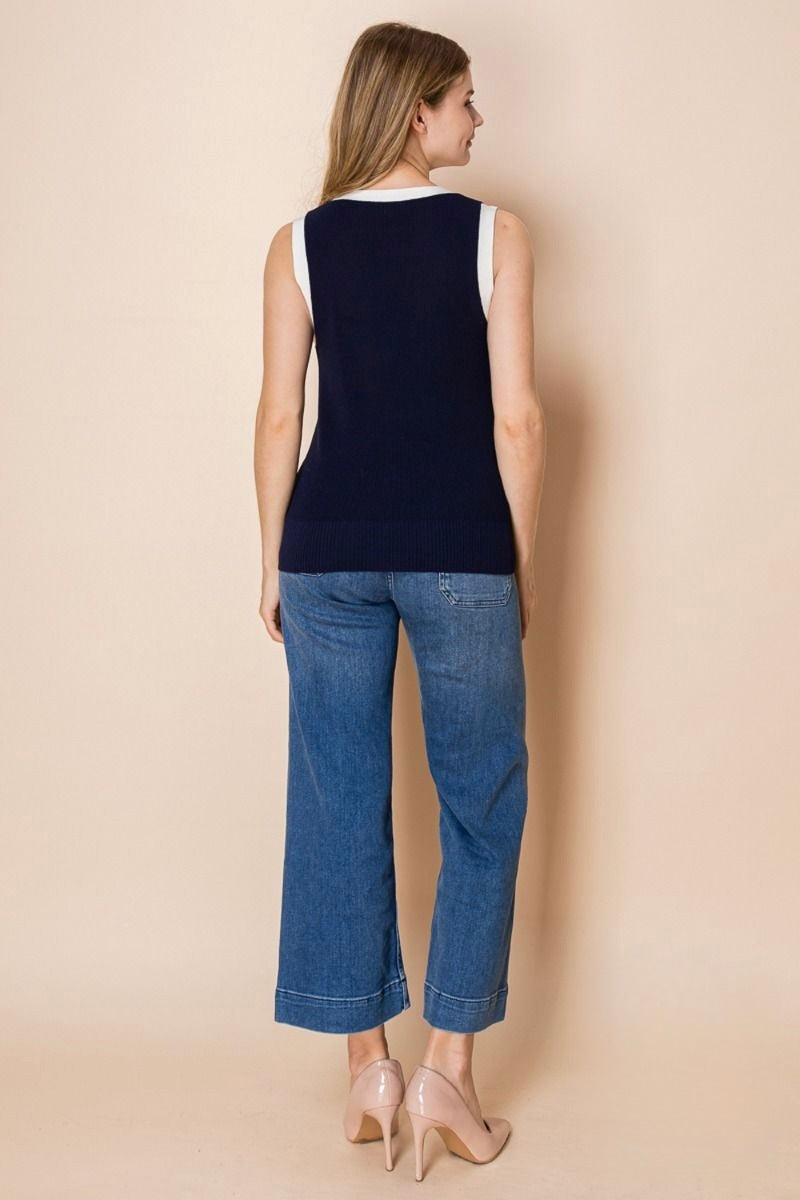 The Camden Contrast Knit Vest