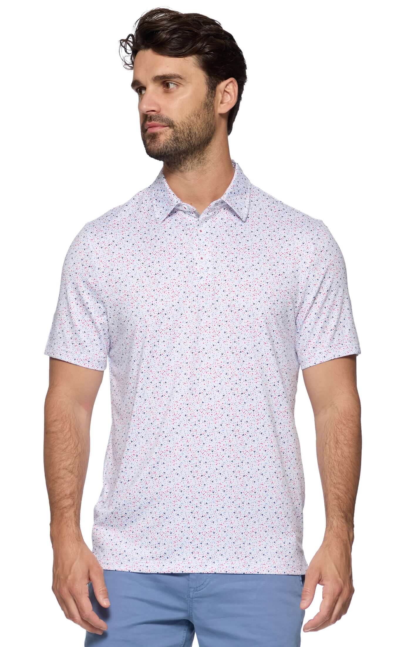 Scofield Americana Martini Print Performance Polo (2 Colors)