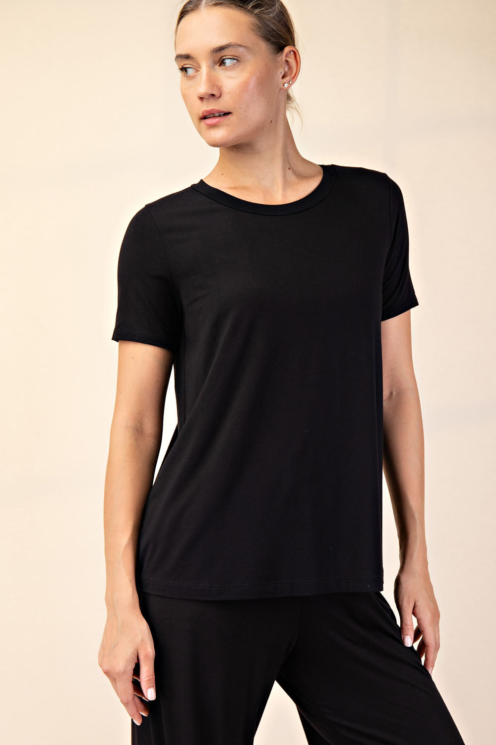 VISCOSE MODAL SHORT SLEEVE TOP