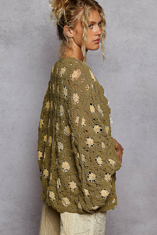 Olive Dolman Crochet Cardigan