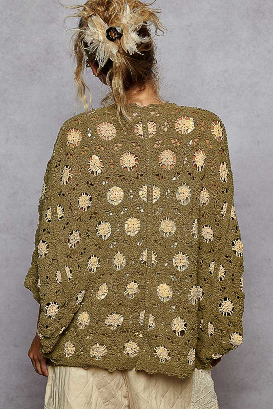 Olive Dolman Crochet Cardigan