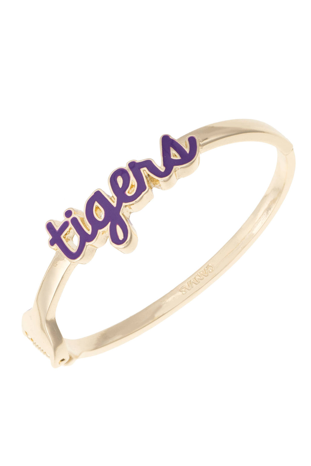 Clemson Tigers  Cursive Enamel Hinge Bangle