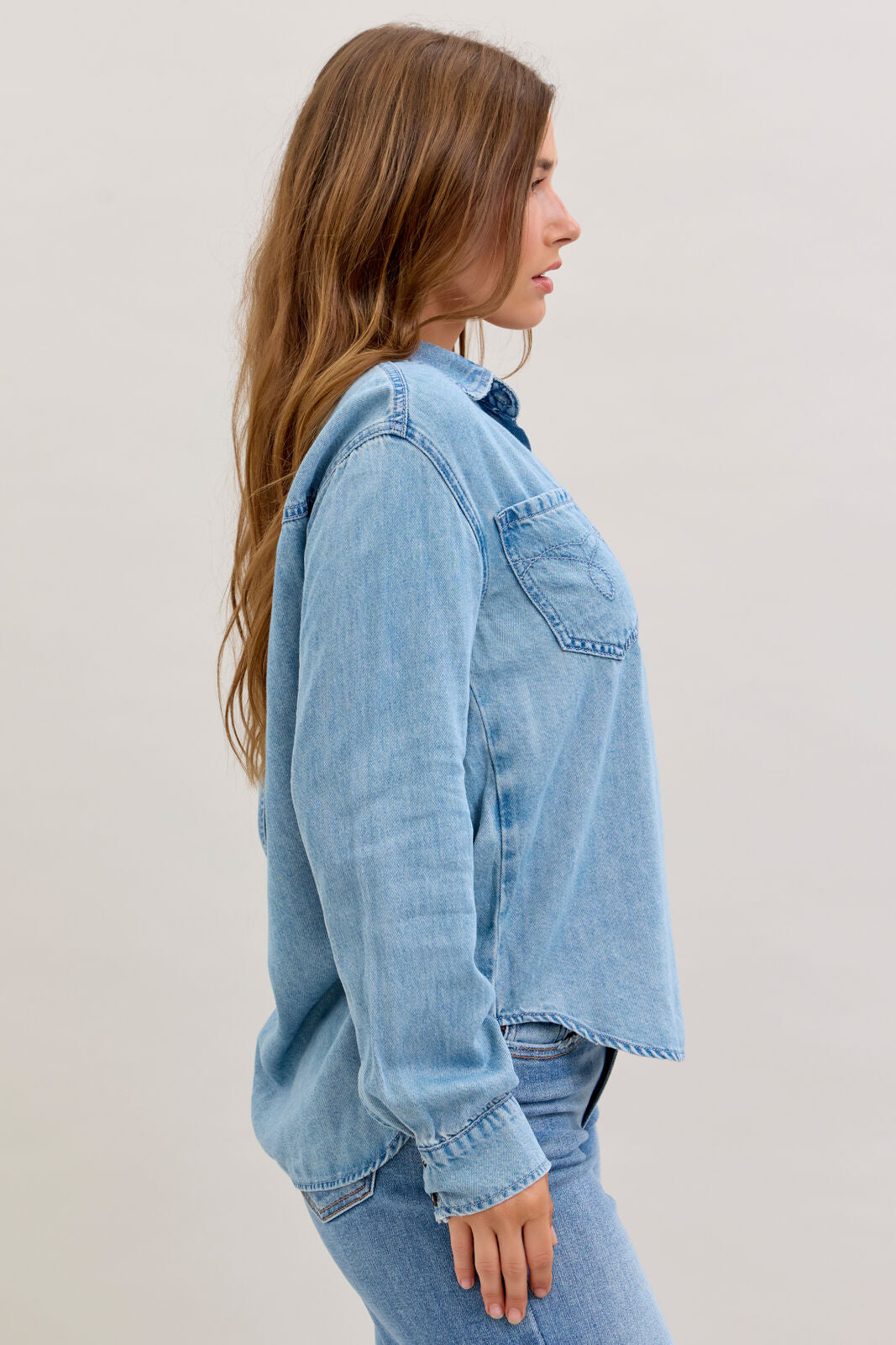 Judy Blue Denim Shirt with Western Styling