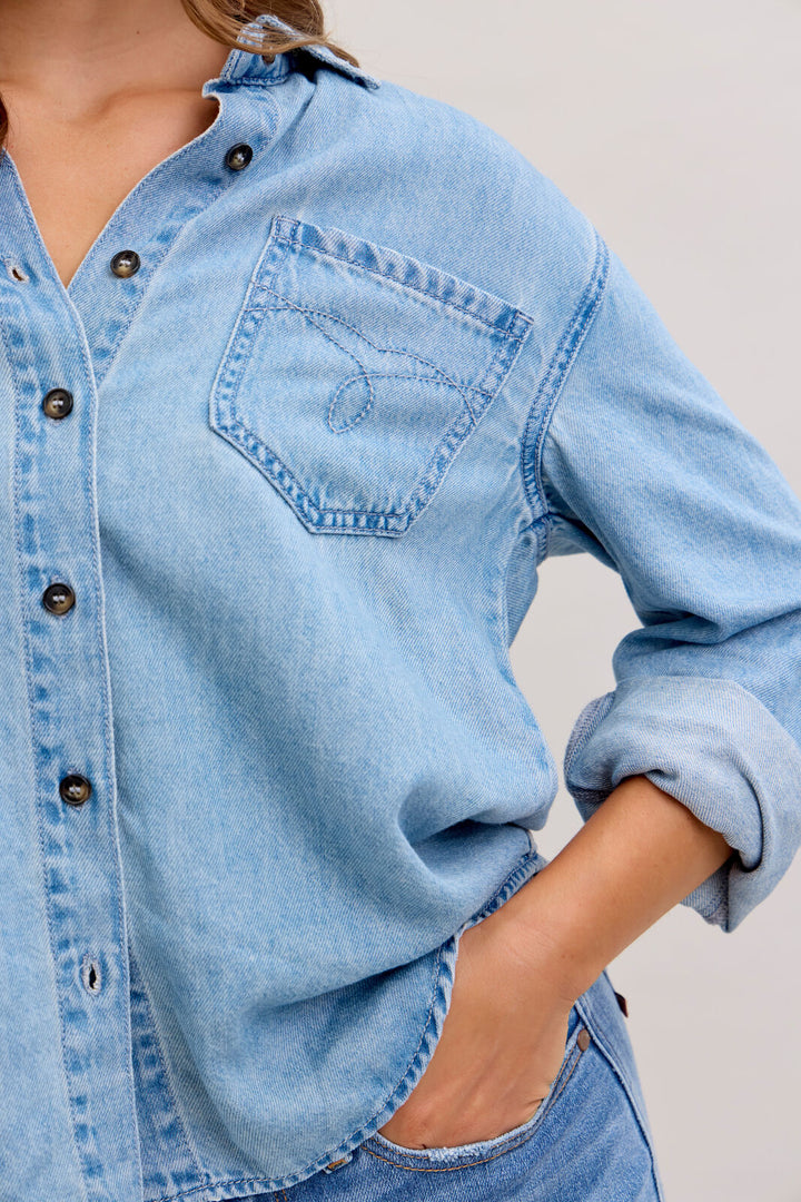Judy Blue Denim Shirt with Western Styling