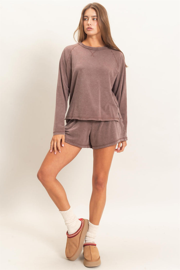 Mineral Washed Shorts Set