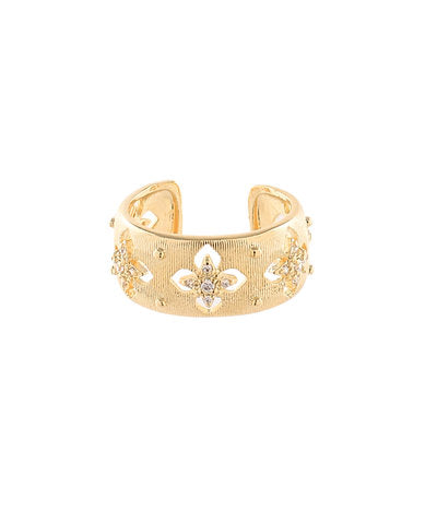 Pave Clover Brass Ring